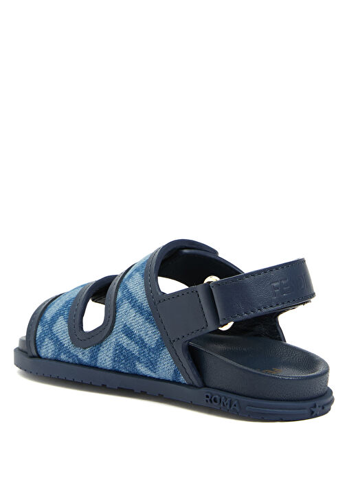 Mavi Logolu Çocuk Deri Sandalet - Görsel 4