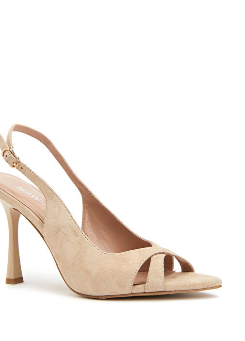 Bej Kadın Süet Sandalet - Görsel 7