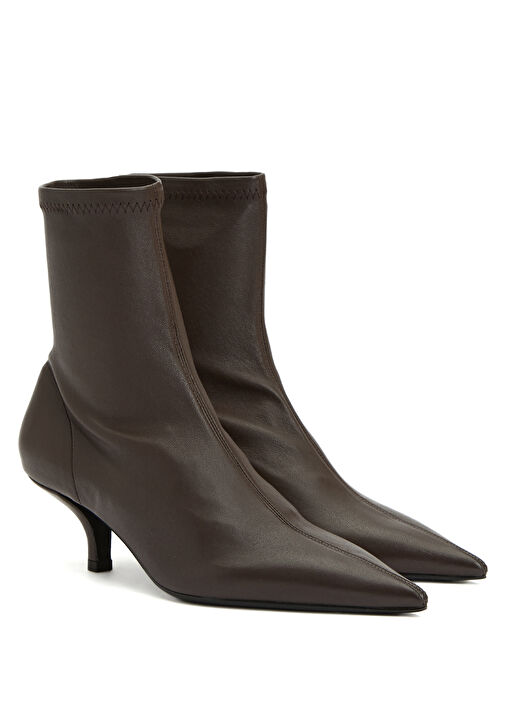 Kahverengi Kadın Deri Bot - Görsel 3