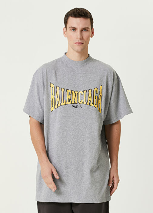 Tシャツ・カットソー BALENCIAGA Light grey cotton oversize t-shirt Balenciaga Light Grey Cotton Oversize T-shirt Balenciaga