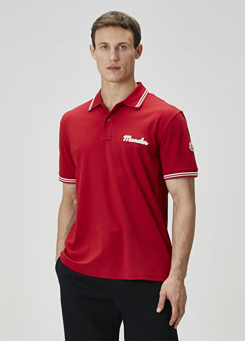 Moncler - Kırmızı Polo T-shirt - Kırmızı