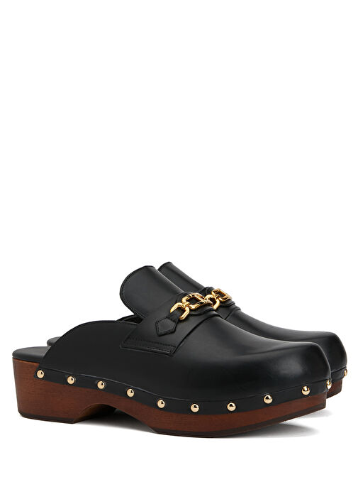 Siyah Kadın Deri Terlik - Görsel 3