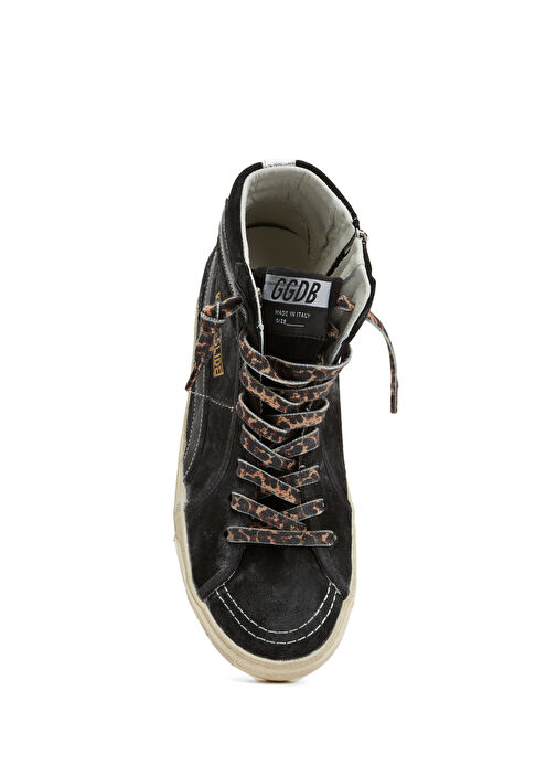 Slide Siyah Kadın Deri Bilek Boy Sneaker - Görsel 5