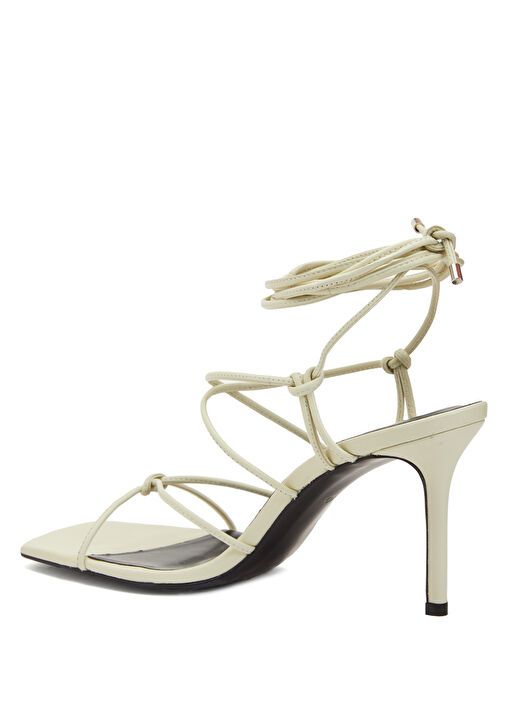 Krem Kadın Deri Sandalet - Görsel 4