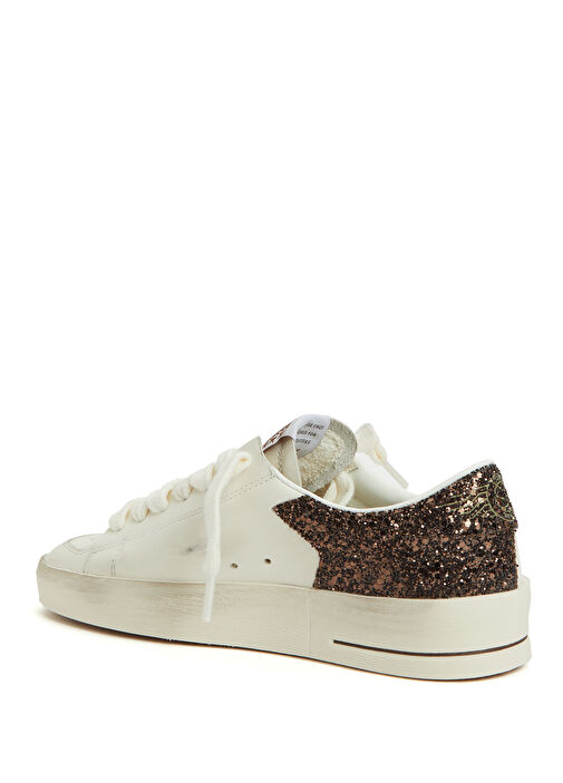 Stardan Beyaz Ekru Kadın Deri Sneaker - Görsel 4