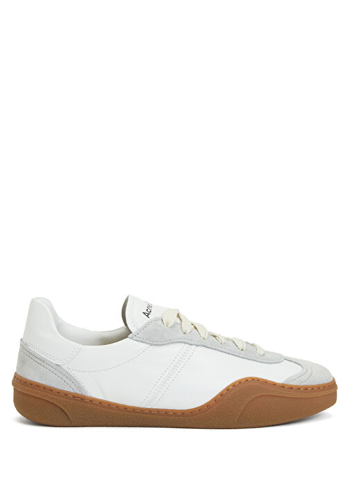 Beyaz Logolu Kadın Deri Sneaker - Görsel 2