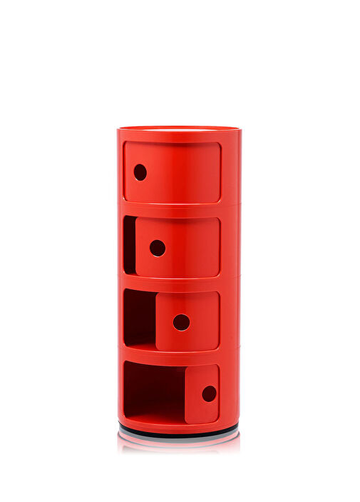 正規品　COMPONIBILI 4 Kartell Kartell - Componibili 4'lü Ünite Tepsili Kırmızı Komodin - Kırmızı