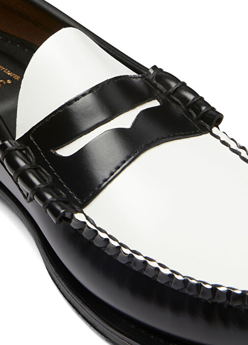 Weejuns Siyah Beyaz Erkek Deri Loafer - Görsel 7