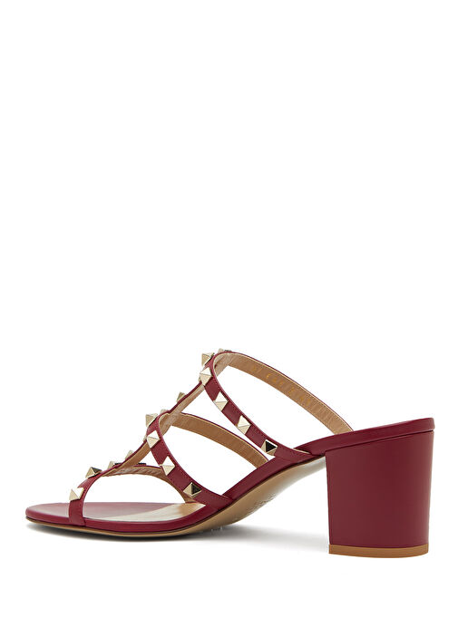 Rockstud Fuşya Kadın Deri Terlik - Görsel 4