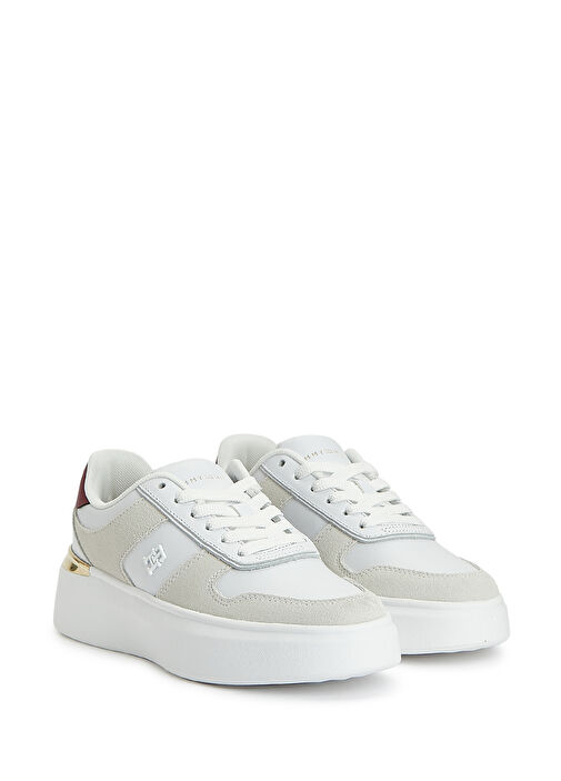 Fashion Court Beyaz Kadın Deri Sneaker - Görsel 3