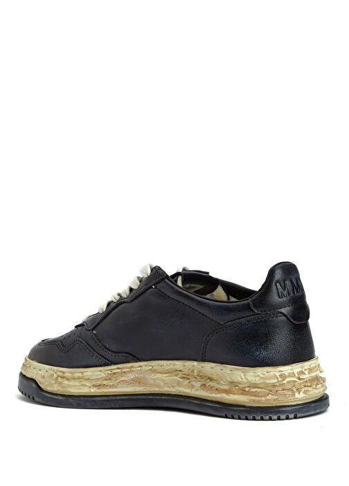 x Mihara Yasuhiro Siyah Kadın Deri Sneaker - Görsel 4
