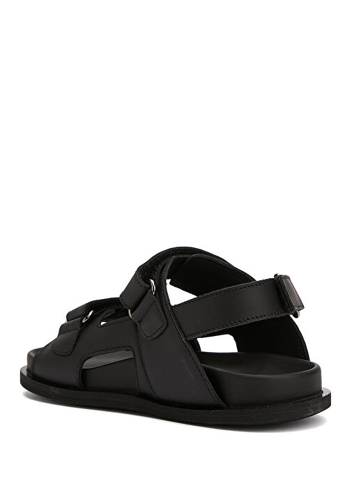 Siyah Erkek Çocuk Deri Sandalet - Görsel 4