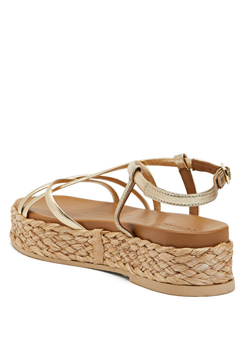 Gold Kadın Deri Sandalet - Görsel 4