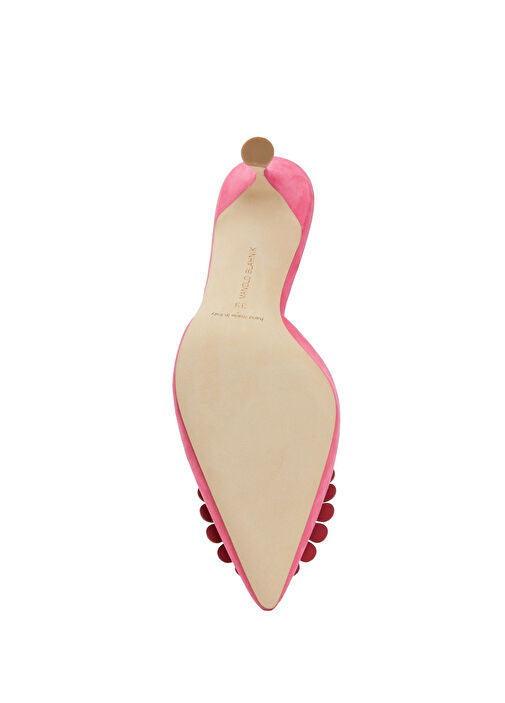 Shogmu Pembe Taşlı Tokalı Kadın Süet Terlik - Görsel 6