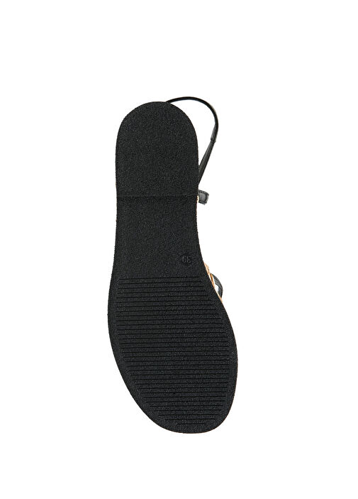 Siyah Kadın Deri Sandalet - Görsel 6