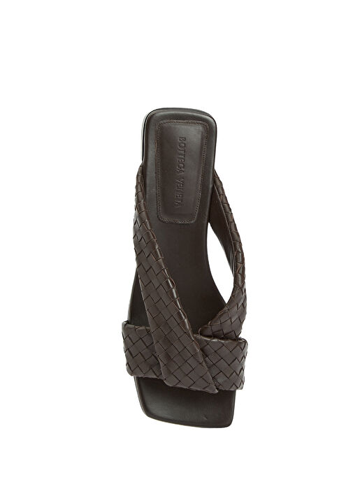 Riva Koyu Kahverengi Kadın Deri Terlik - Görsel 5