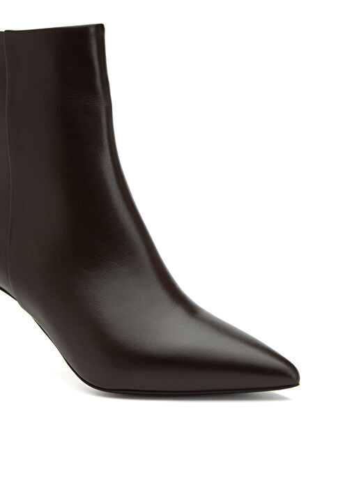 Kahverengi Fermuarlı Kadın Deri Bot - Görsel 7