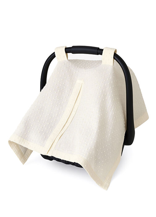 Petit Krem Pamuklu Müslin Puset Örtüsü