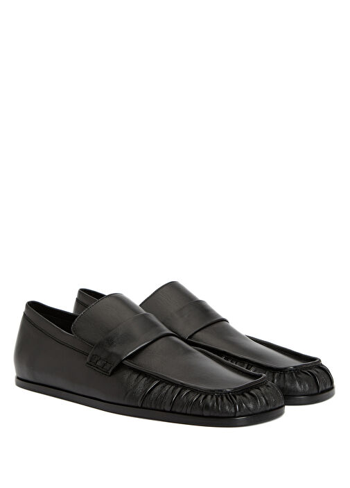 Siyah Kadın Deri Loafer - Görsel 3