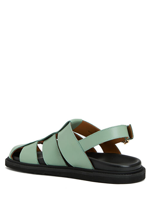 Yeşil Kadın Deri Sandalet - Görsel 4