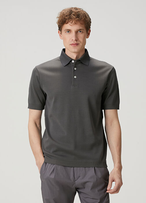 【送料&関税込】Herno Grey Jersey Polo Shirt Gray Herno Gray Men Grey Polo T-Shirt 1675908 | Beymen