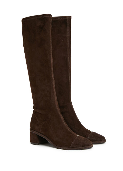 Koyu Kahverengi Kadın Süet Çizme - Görsel 3