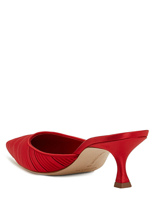 Carolynemu Kırmızı Kadın Saten Terlik - Görsel 4