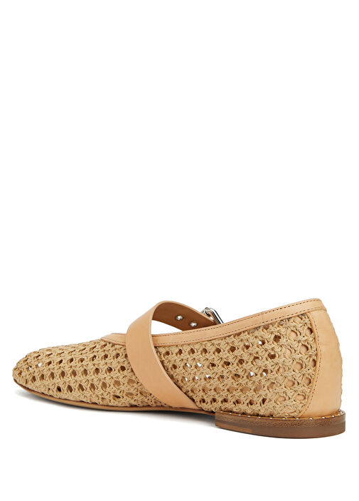 Megan Naturel Örgü Dokulu Deri Babet - Görsel 4