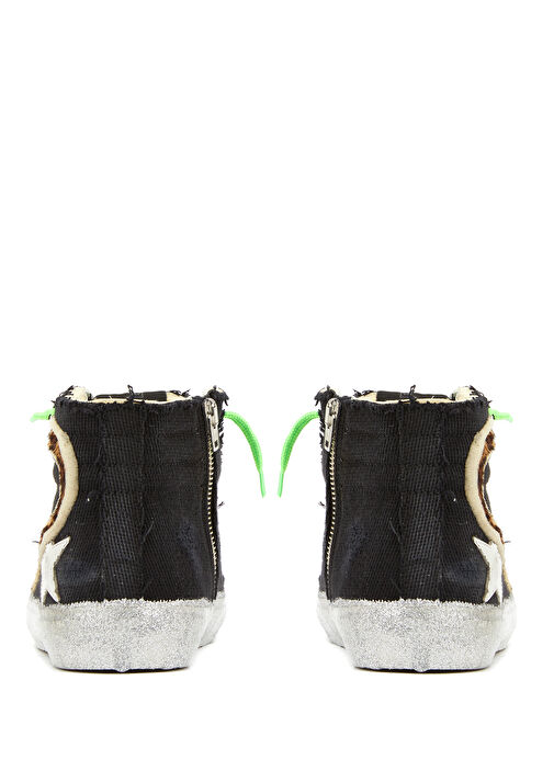 Slide Siyah Leopar Desenli Kadın Sneaker - Görsel 5