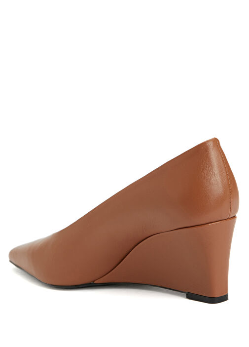 Taba Deri Topuklu Ayakkabı - Görsel 4