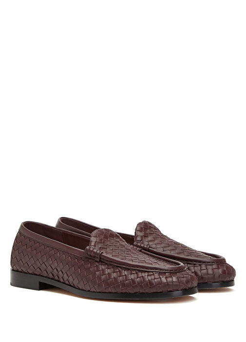 Bottega Veneta Bordo Bottega Veneta Deri Erkek Loafer