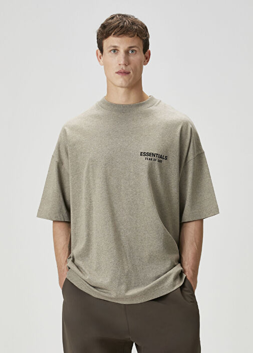 Fear of God 4thCollection スウェットTシャツ Sグレー Fear Of God Essentials Gri Erkek Gri Logo Baskılı T-shirt 1740007