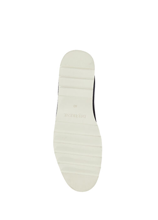 Lacivert Püskül Detaylı Kadın Deri Loafer - Görsel 6