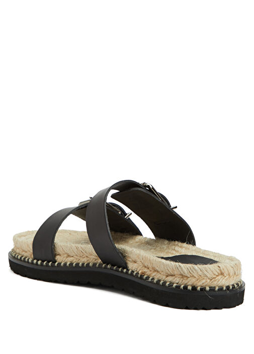 Siyah Kadın Deri Terlik - Görsel 4