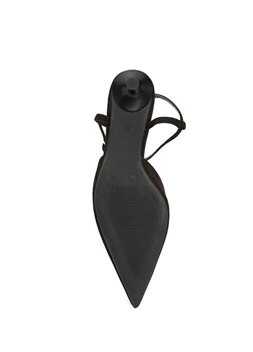 Siyah Deri Topuklu Ayakkabı - Görsel 6