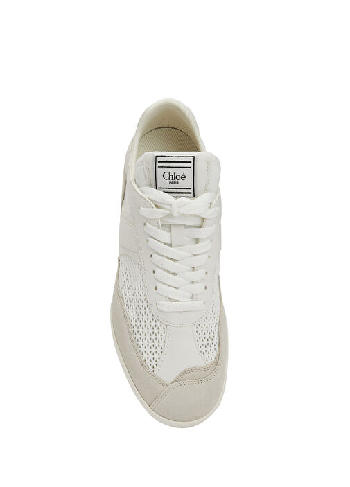 Kick Beyaz Bej Kadın Deri Sneaker - Görsel 5