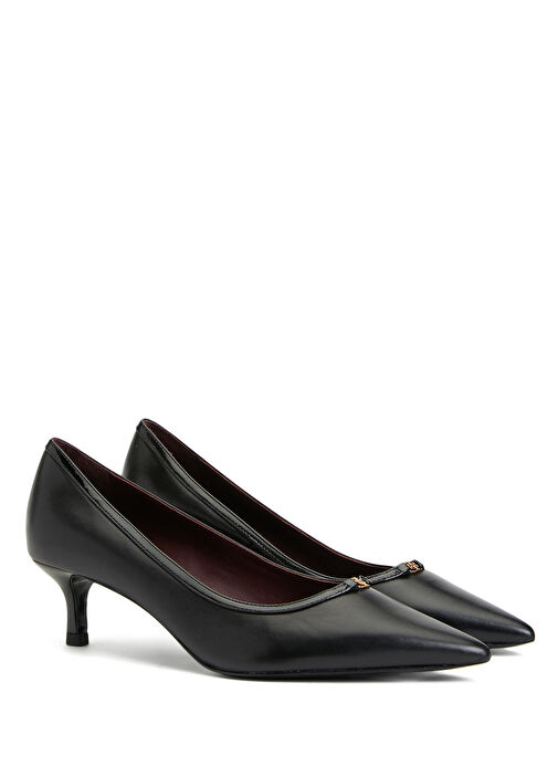 Siyah Deri Stiletto - Görsel 3