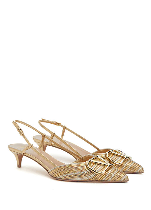VLogo Gold Silver Topuklu Ayakkabı - Görsel 3