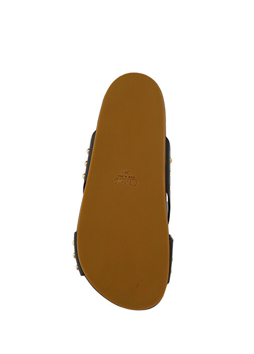 Siyah Kadın Deri Sandalet - Görsel 6