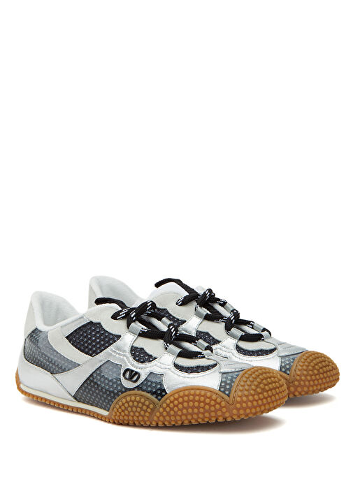 Amphibia VLogo Siyah Silver Kadın Deri Sneaker - Görsel 3