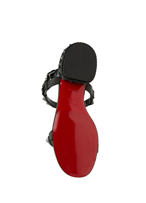 Pyrasand Siyah Kadın Deri Sandalet - Görsel 6