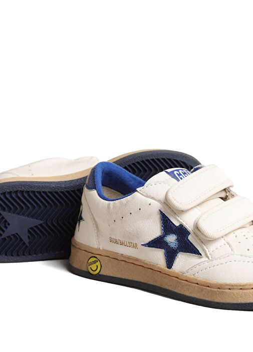 Ball Star Mavi Beyaz Çocuk Deri Sneaker - Görsel 4