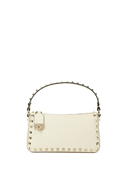 VALENTINO GARAVANI ショルダーバッグ ROCKSTUD Valentino Garavani - Rockstud Krem Kadın Deri Çanta - Krem