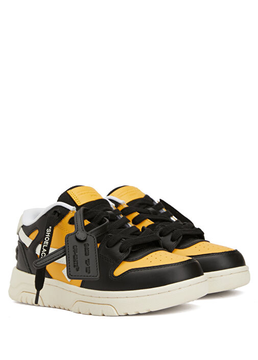 Siyah Sarı Erkek Çocuk Deri Sneaker - Görsel 3