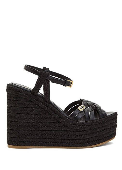 Siyah Kadın Deri Espadril