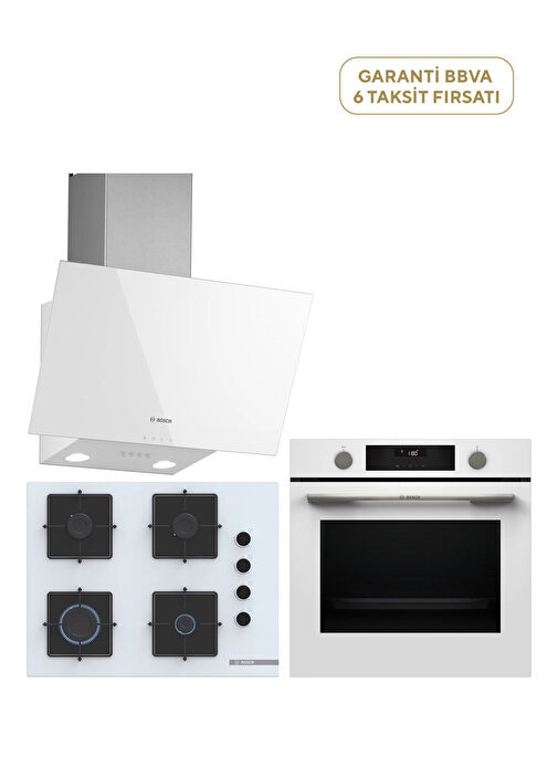 Bosch - HUA736EV0T Serie 4 Fırın POP7C2P30O Serie 4 Ocak