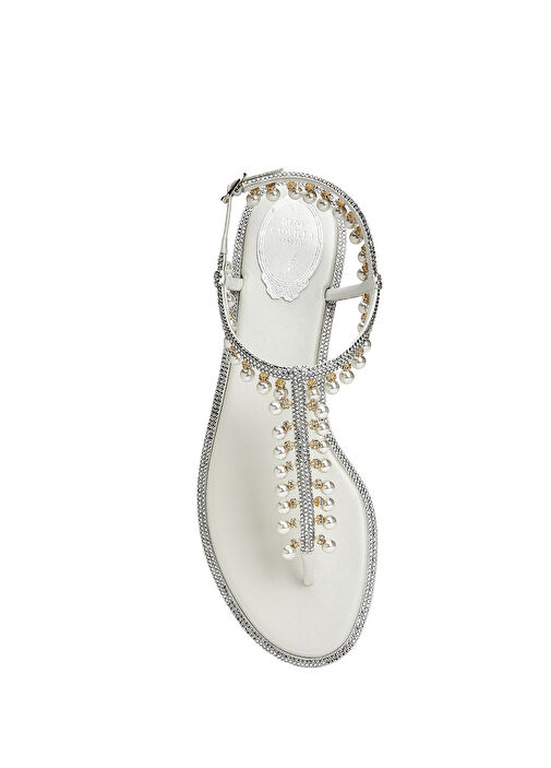 Diana Beyaz Kadın Saten Sandalet - Görsel 5