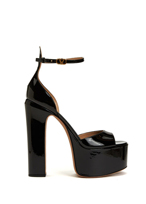 Siyah Deri Topuklu Ayakkabı - Görsel 2