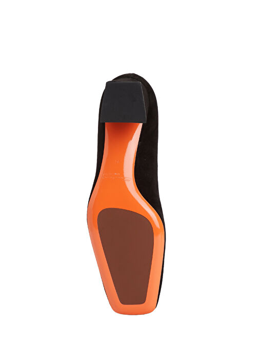 Siyah Deri Topuklu Ayakkabı - Görsel 6