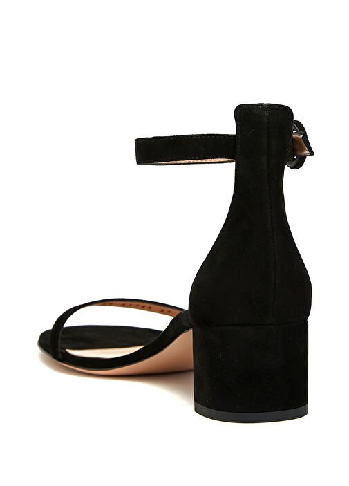 Siyah Kadın Süet Sandalet - Görsel 4